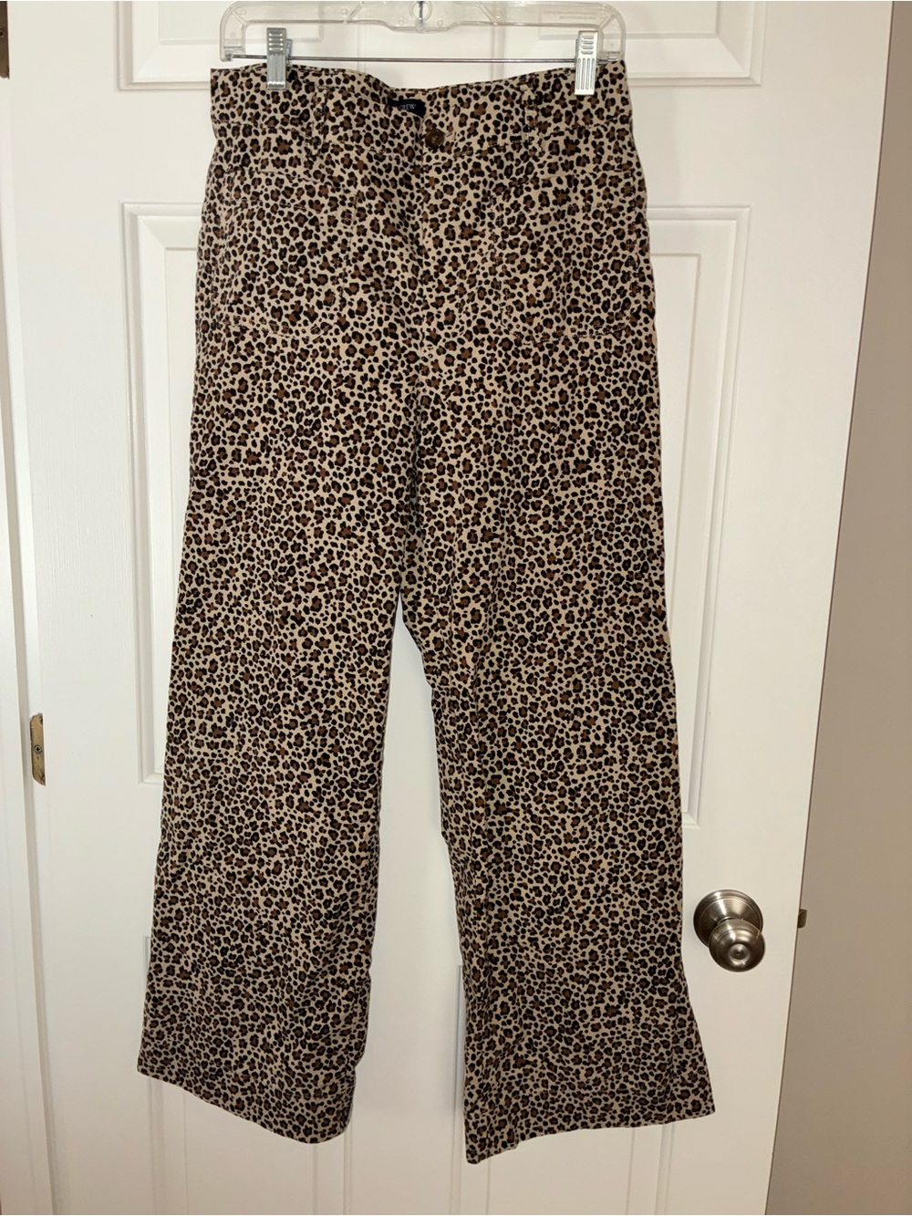J Crew Pants Leopard Linen Blend Lizzie High Rise Wide Leg Sz 30 - Picture 3 of 9
